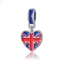 Custom Alloy Jewelry Accessories DIY Bracelet Heart Country Flag Charms